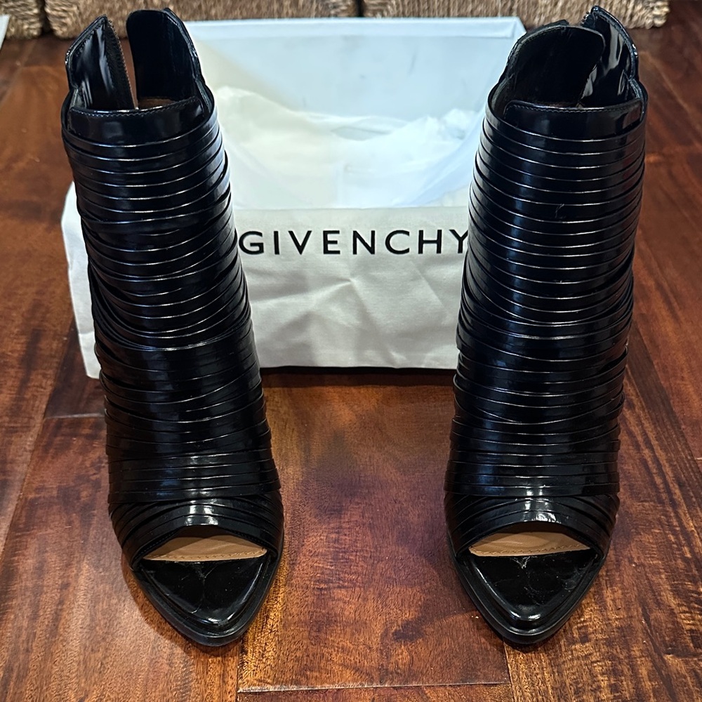 Givenchy Black Strappy Heeled Boots